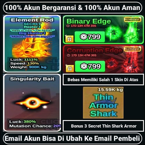 Jual AKUN FISH IT! RATA KANAN MURAH MERIAH Fish It! OCH RAI STORE | VCGamers