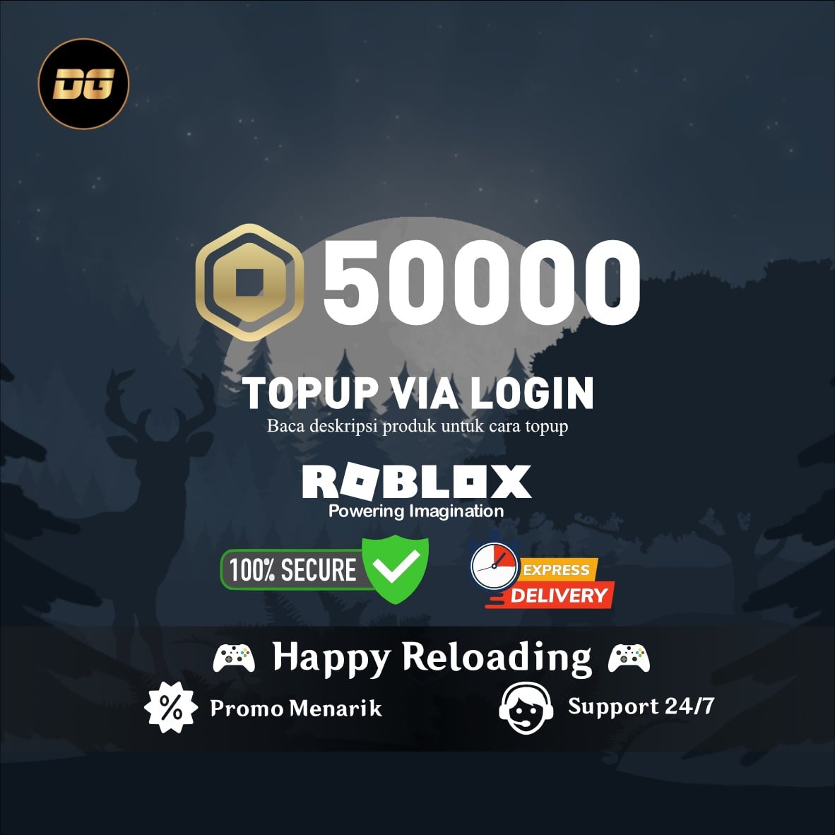 Jual 50.000 Robux (Via Login) Roblox degamingstore | VCGamers