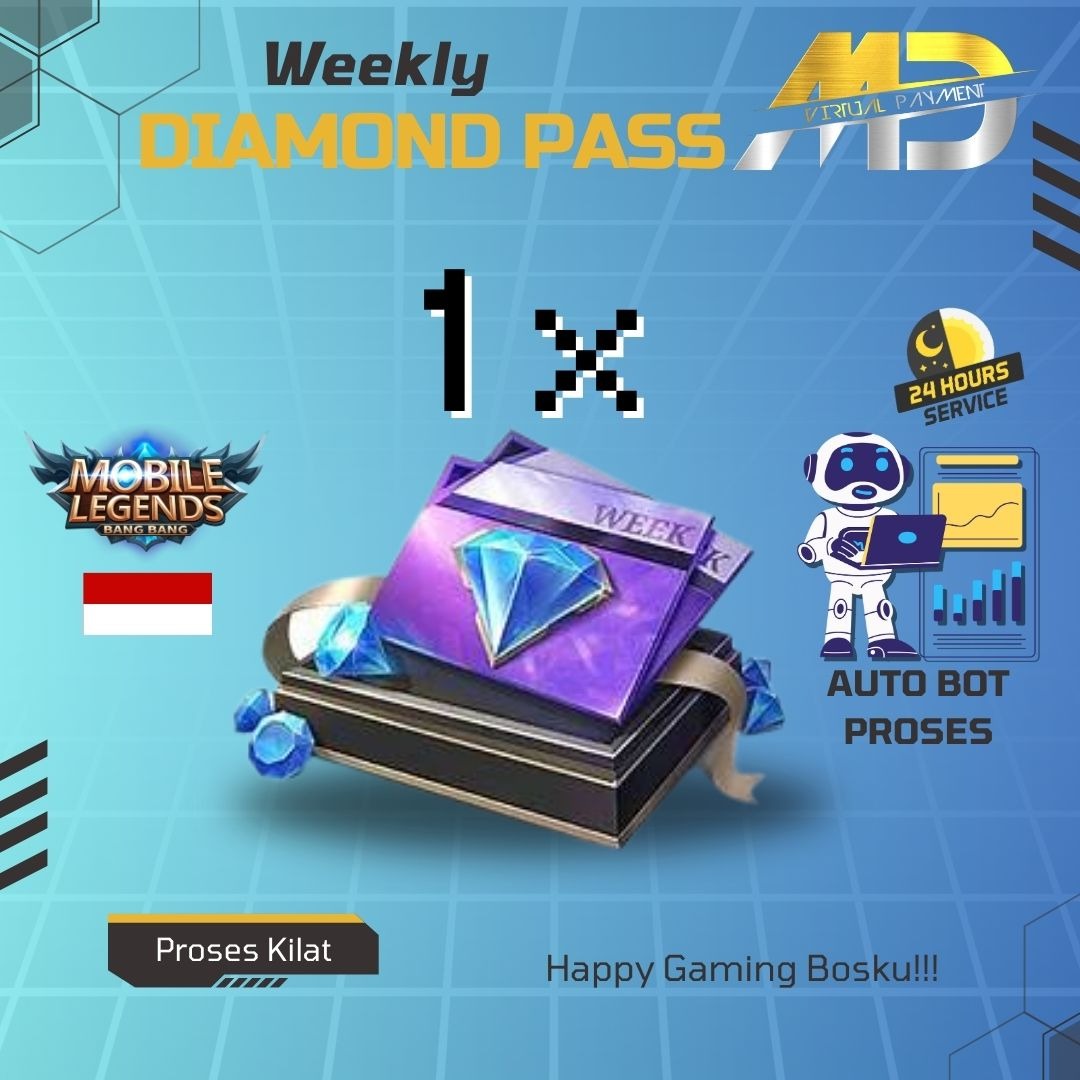 Jual ⭐️Weekly Diamond Pass Mobile Legends (Diskon ShopeePay) MDV Payment | VCGamers