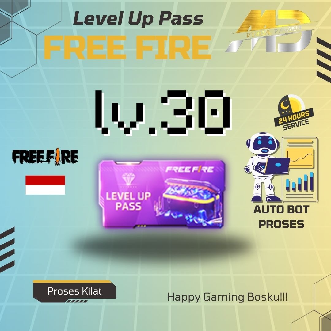 Jual Level Up Pass - Level 30 Free Fire MDV Payment | VCGamers