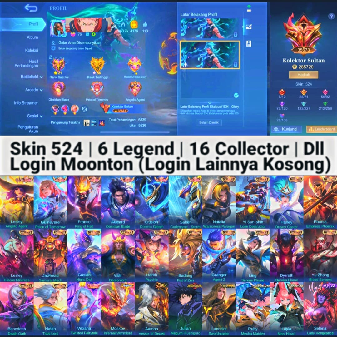 Jual Akun Fresh Siap Rank Mobile Legends Fanny Aspirant Store | VCGamers