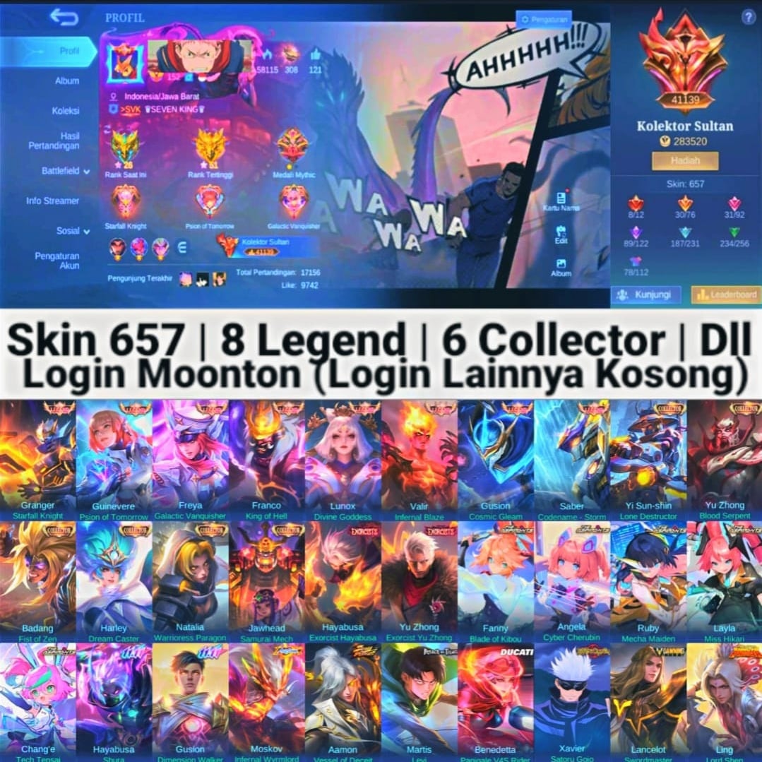 Jual Akun Murah Mobile Legends Fanny Aspirant Store | VCGamers