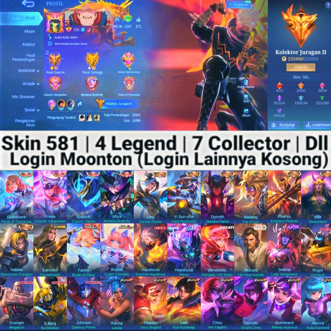 Jual Akun ML Skin 100+ Mobile Legends Fanny Aspirant Store | VCGamers