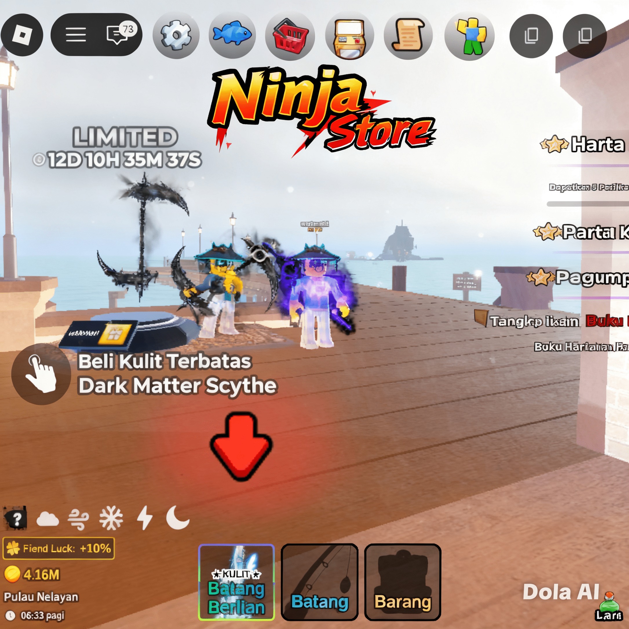 Jual Dark Matter Scythe Fish It! - Roblox NINJA STORE  | VCGamers