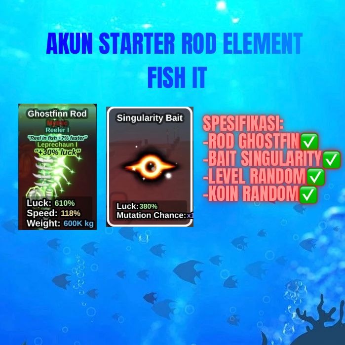 Jual Akun Fish IT! Ghostfinn Rod + Singularity Bait Fish It! - Roblox ZALL STORE | VCGamers