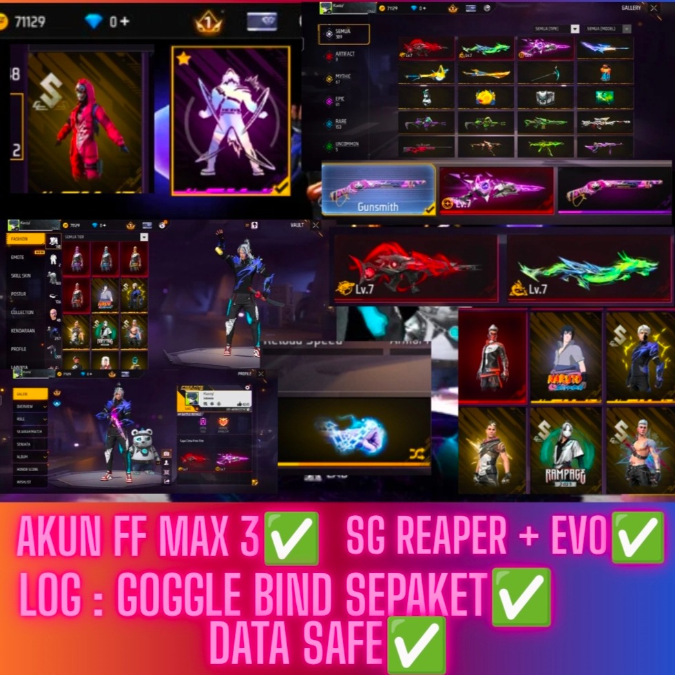 Jual Akun Fress Free Fire ZALL STORE | VCGamers