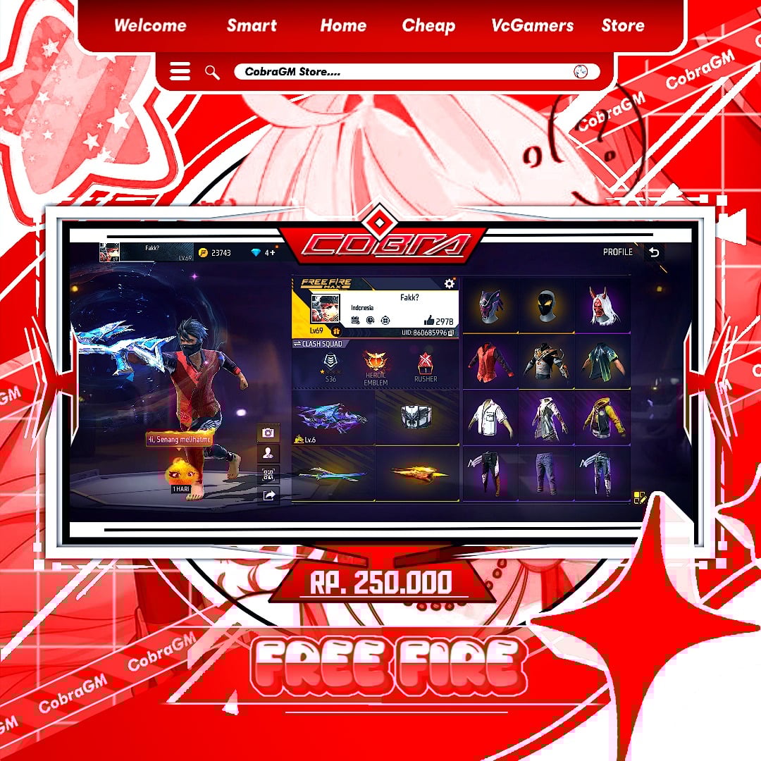 Jual Akun Fress Free Fire CobraGM Store | VCGamers