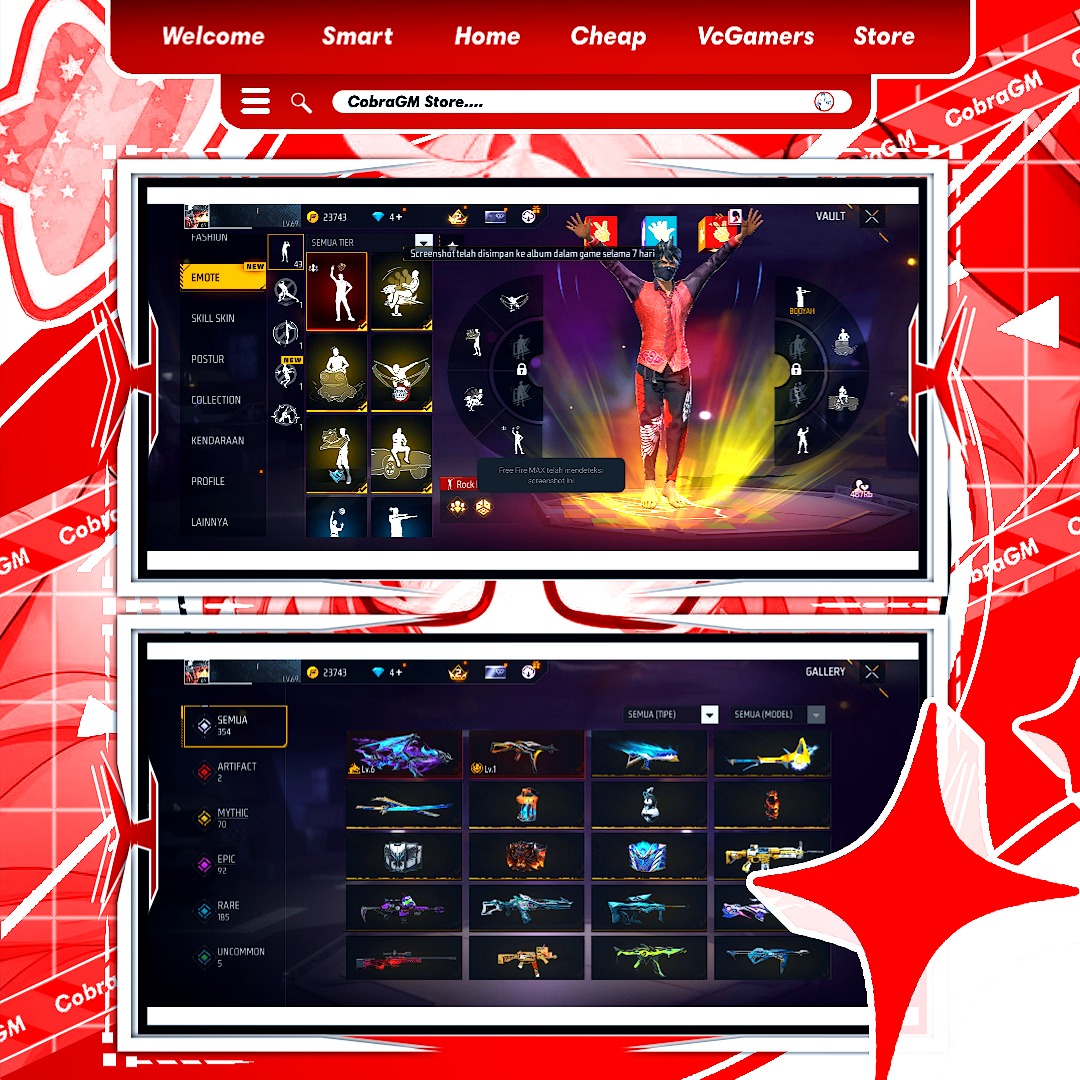 Jual Akun Fress Free Fire CobraGM Store | VCGamers