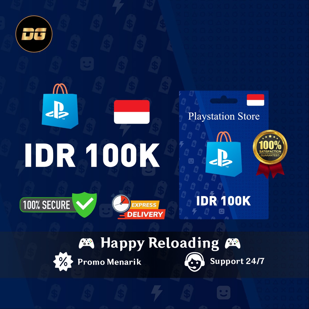 Jual IDR 100.000 PlayStation Network (PSN) degamingstore | VCGamers