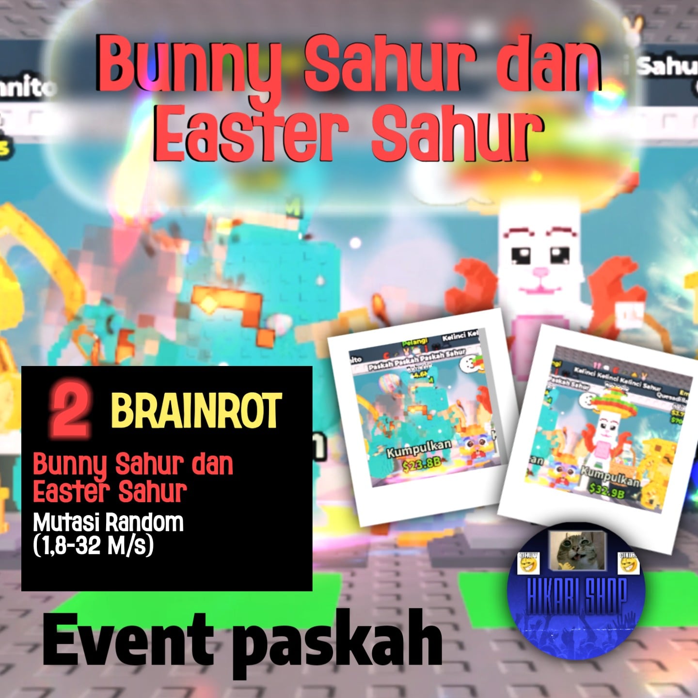 Jual ACCOUNT 150M + BONUS 2 SECRET Steal A Brainrot - Roblox HIKARI FIRE 00 | VCGamers