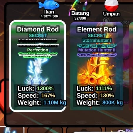 Jual Akun Fish IT! Diamond Rod + Singularity Bait Fish It! - Roblox Azva Store | VCGamers