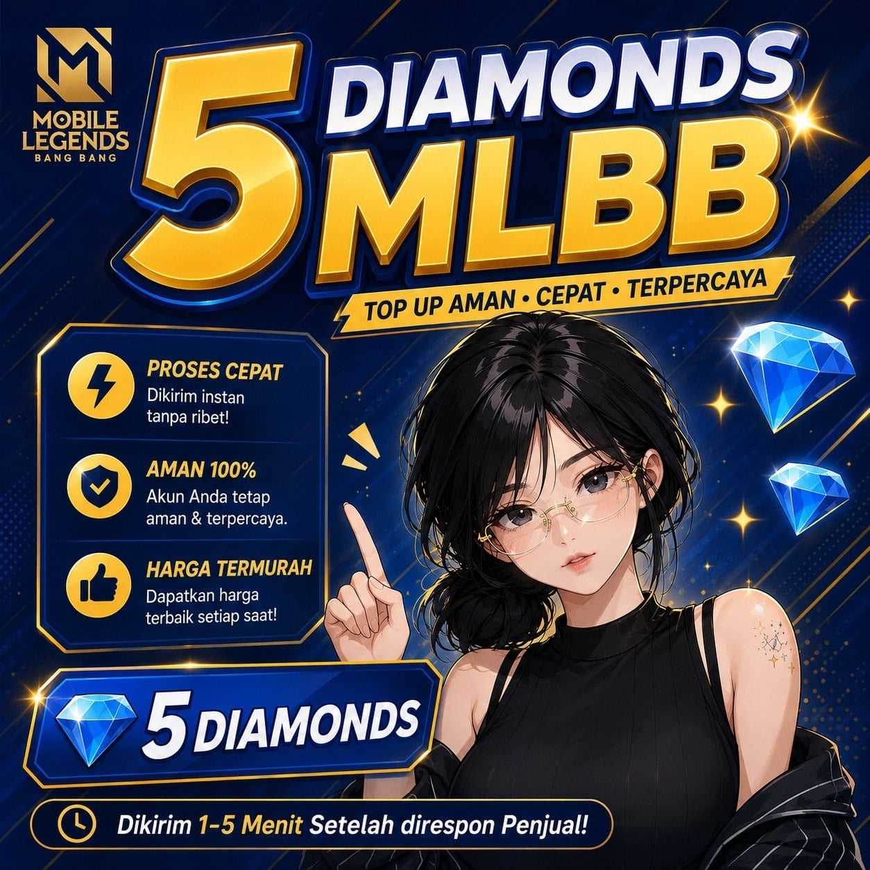 Jual 5 Diamonds Mobile Legends CELASTORE | VCGamers