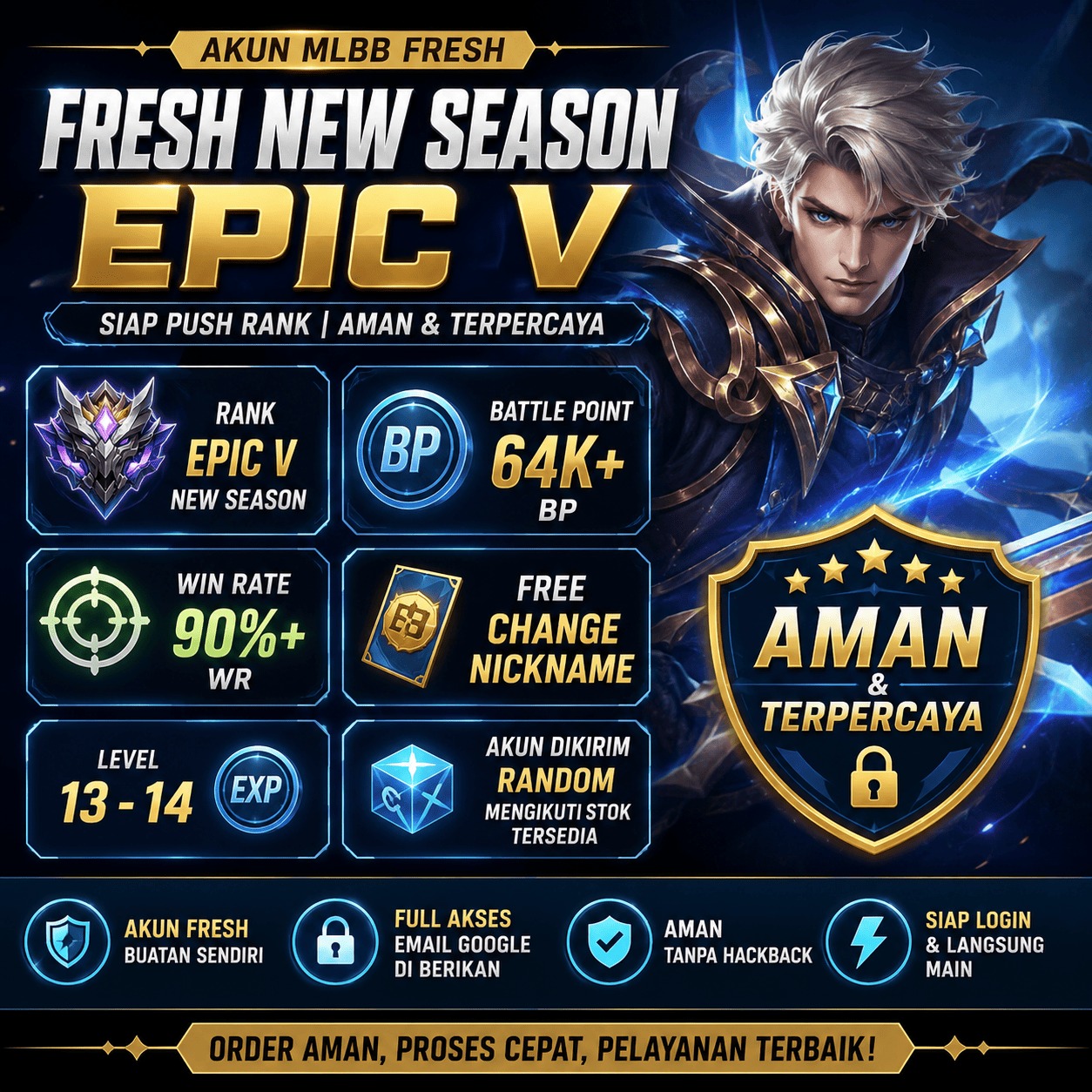 Jual Akun Rank Epic Mobile Legends Moba Akun MLBB | VCGamers