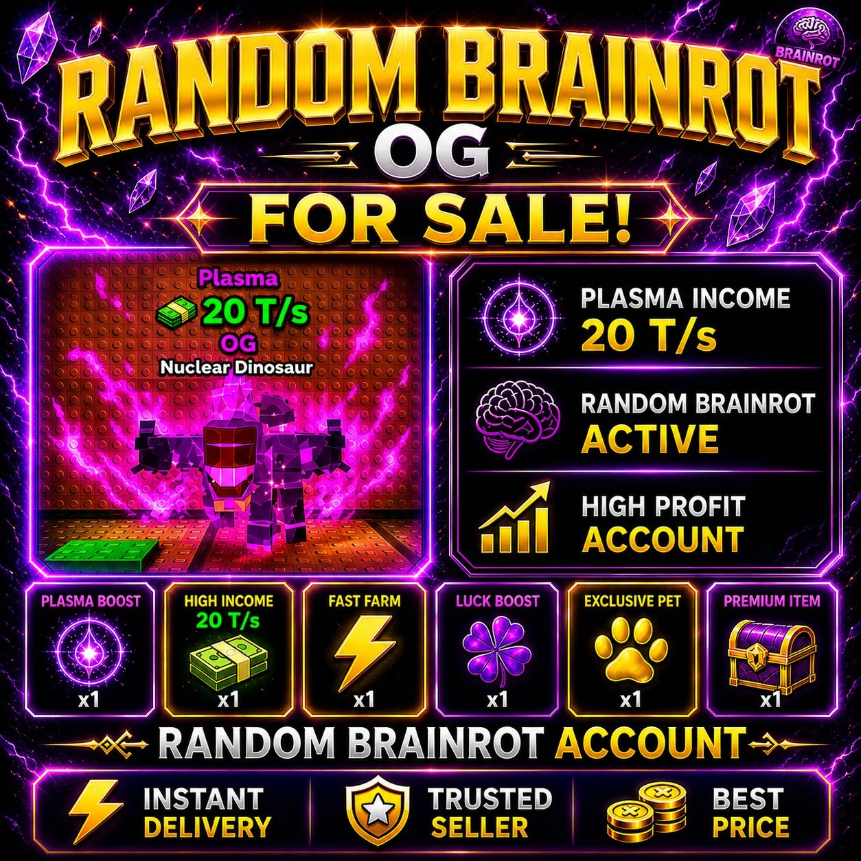 Jual Brainrot 20T/s Kick a Lucky Block - Roblox Common Store | VCGamers