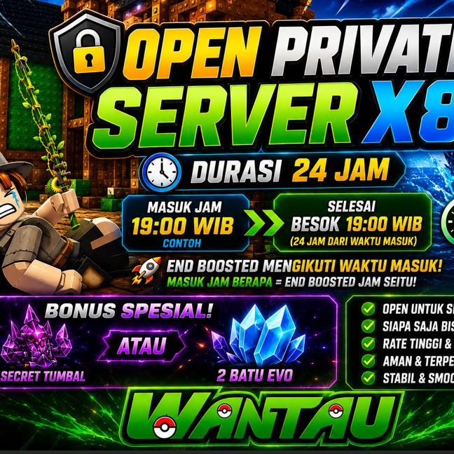 Jual PT PT Server Boost X8 (24 Jam) Fish It! - Roblox Wantau | VCGamers