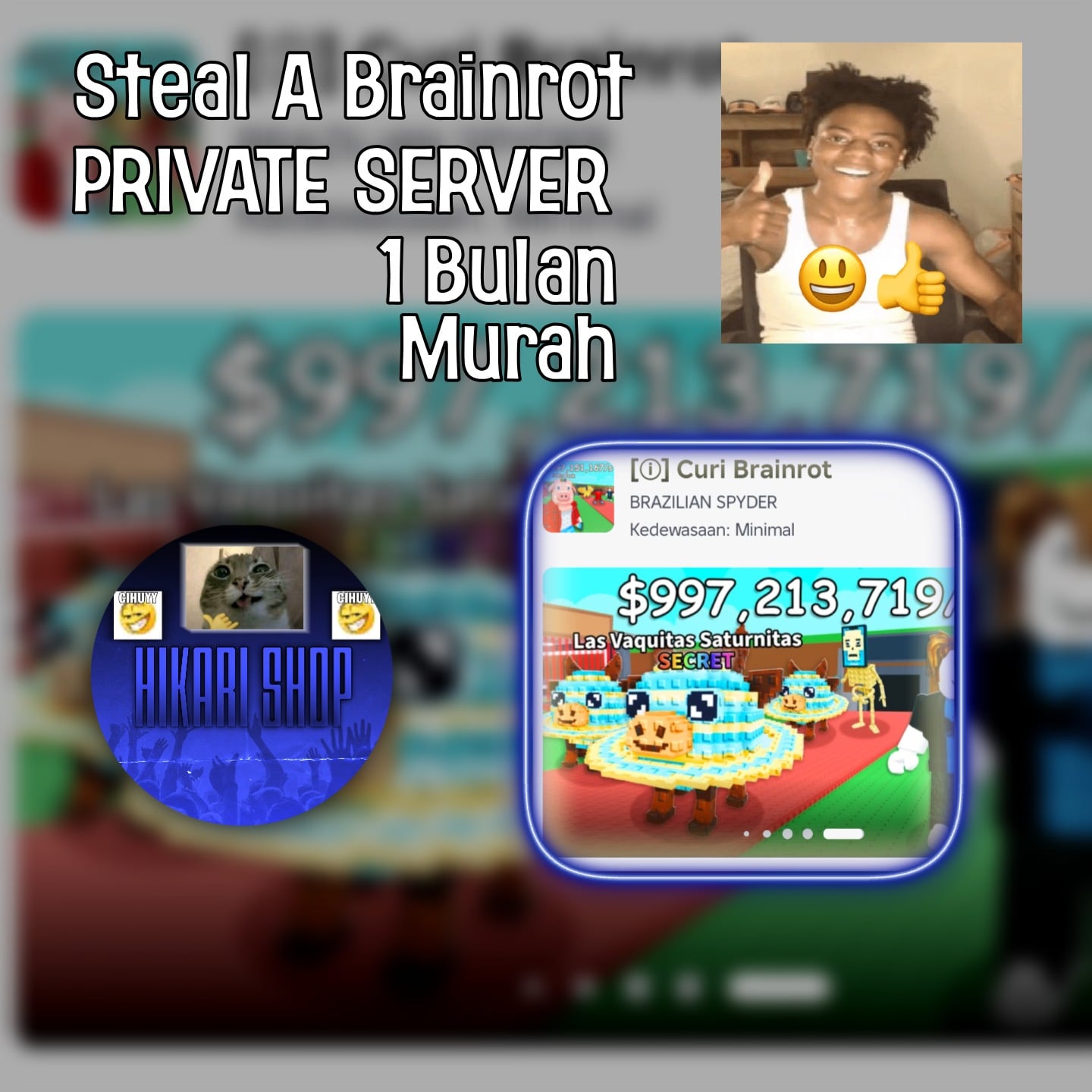 Jual Private Server Steal A Brainrot 1 Month (NO SHARING) Steal A Brainrot - Roblox HIKARI FIRE 00 | VCGamers