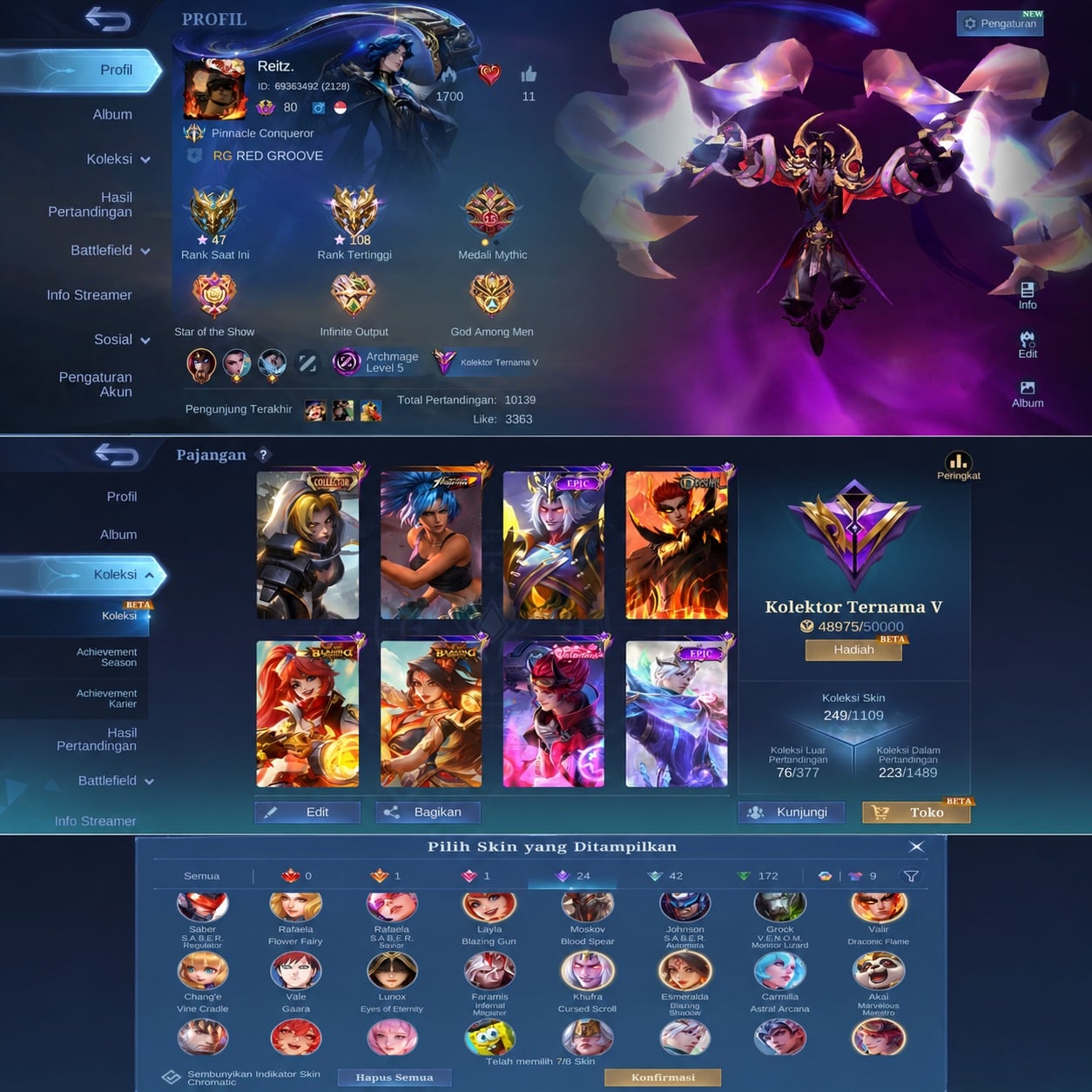 Jual Akun ML Skin 160+ Mobile Legends Lumbostore | VCGamers