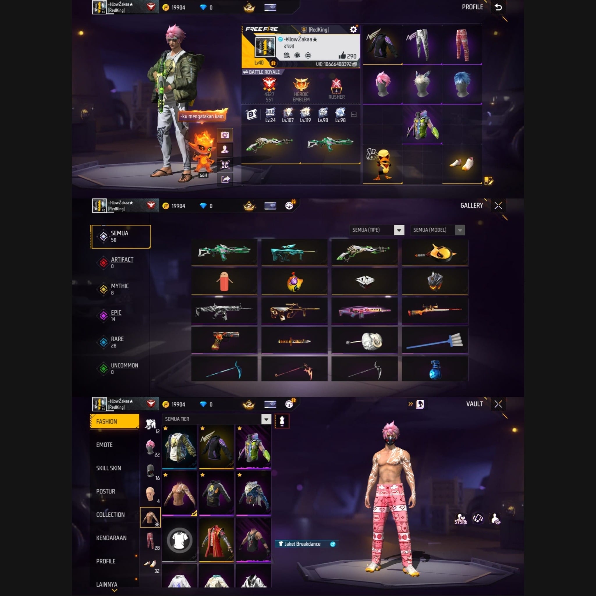 Jual Akun Fress Free Fire Lumbostore | VCGamers