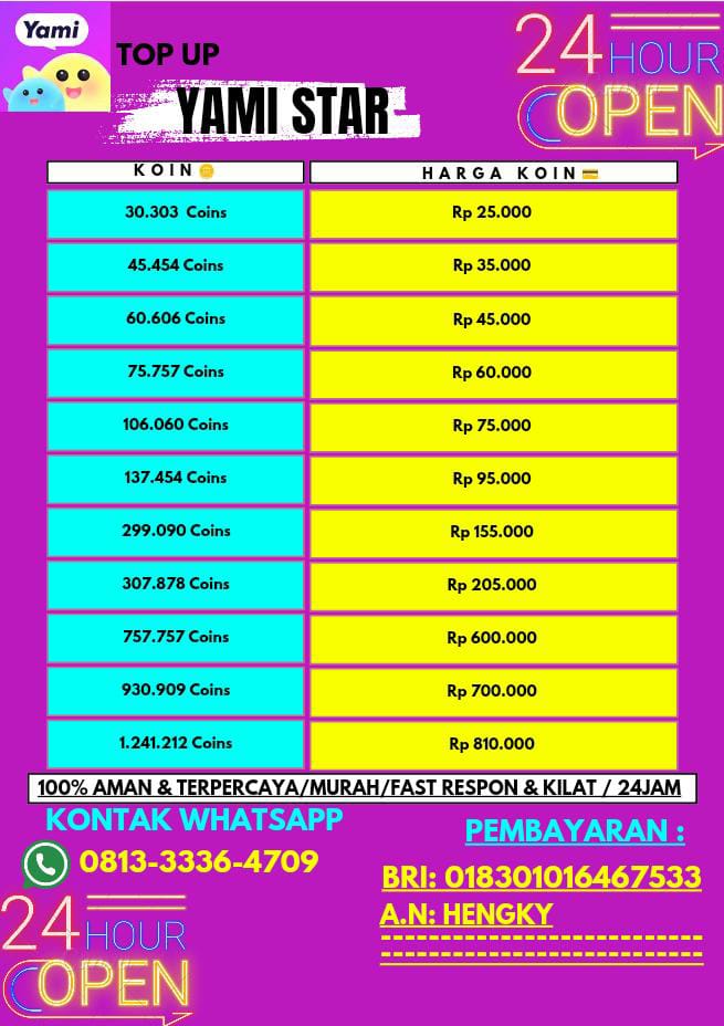 Daftar Produk Top up Yami star Terlaris & Terlengkap - VCGamers