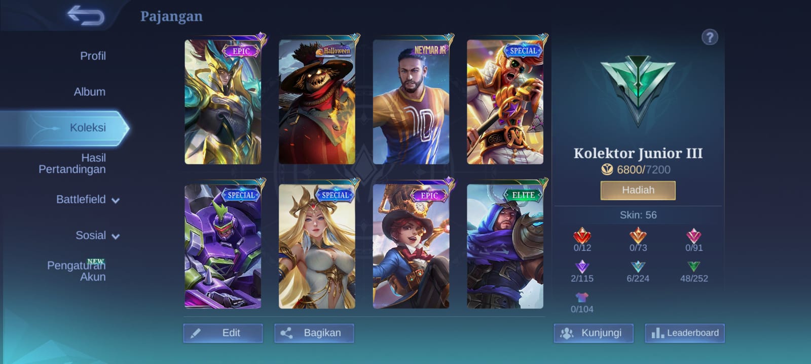 Daftar Produk Akun ml murah Terlaris & Terlengkap - VCGamers