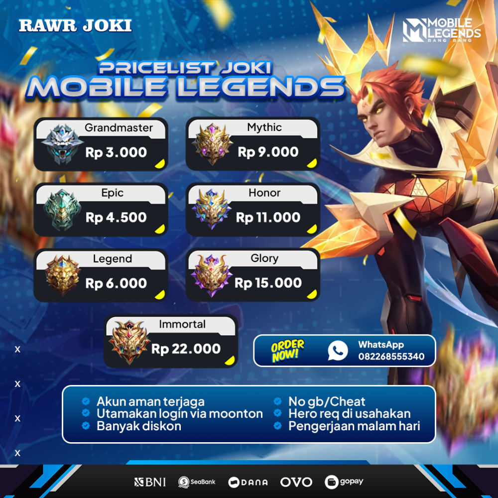 Daftar Produk Rawr Joki ML Terlaris & Terlengkap - VCGamers
