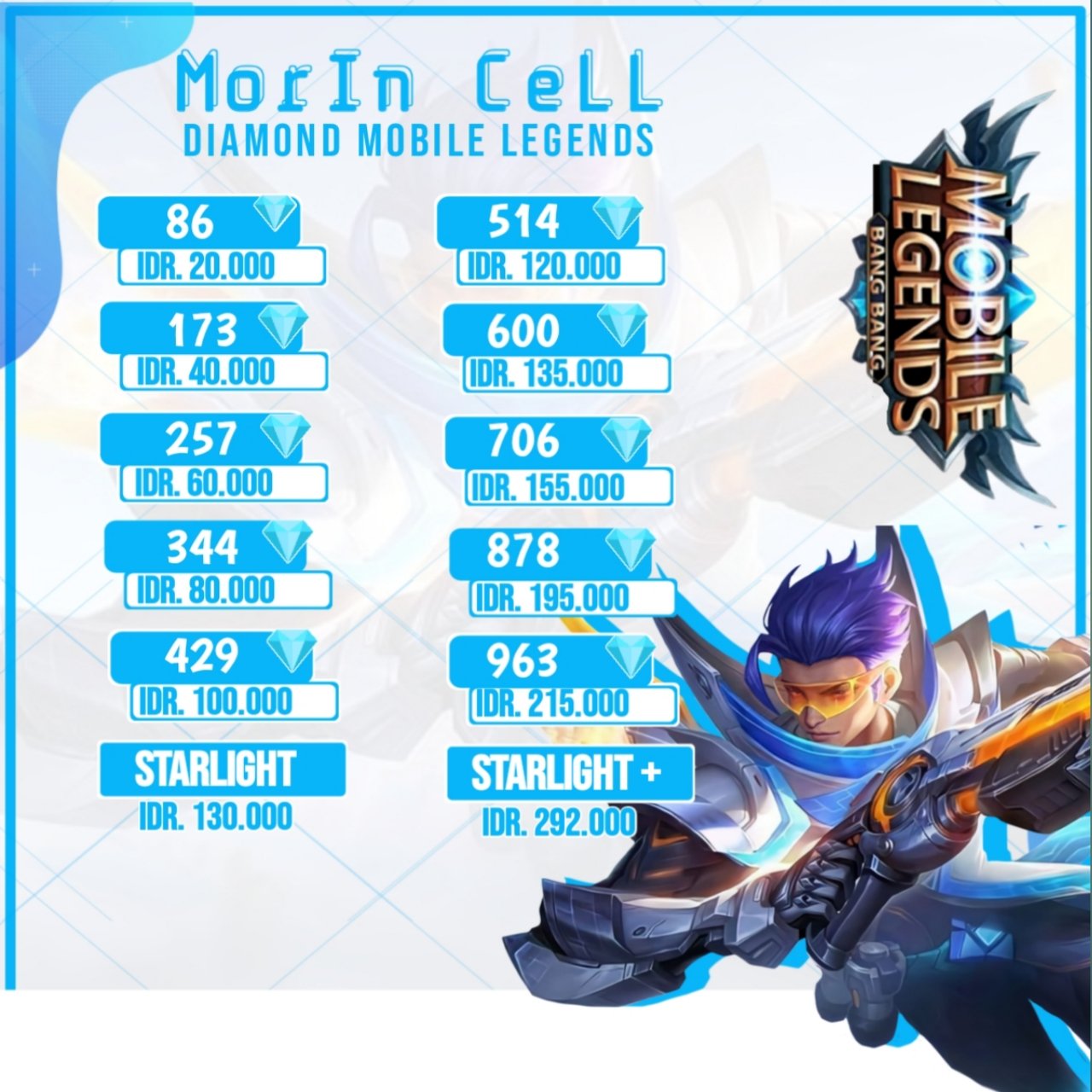 Jual 706 Diamonds Mobile Legends MorInCeLL | VCGamers