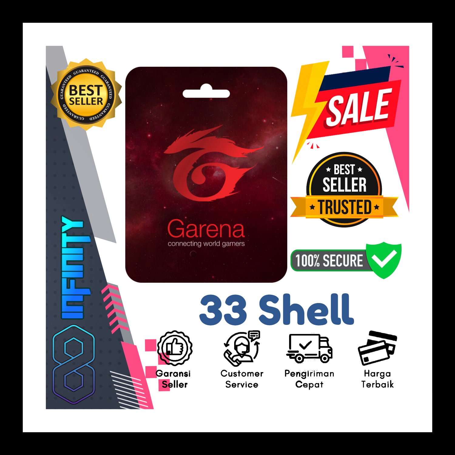 Jual 33 Shells Garena Shell Infinity Gaming | VCGamers