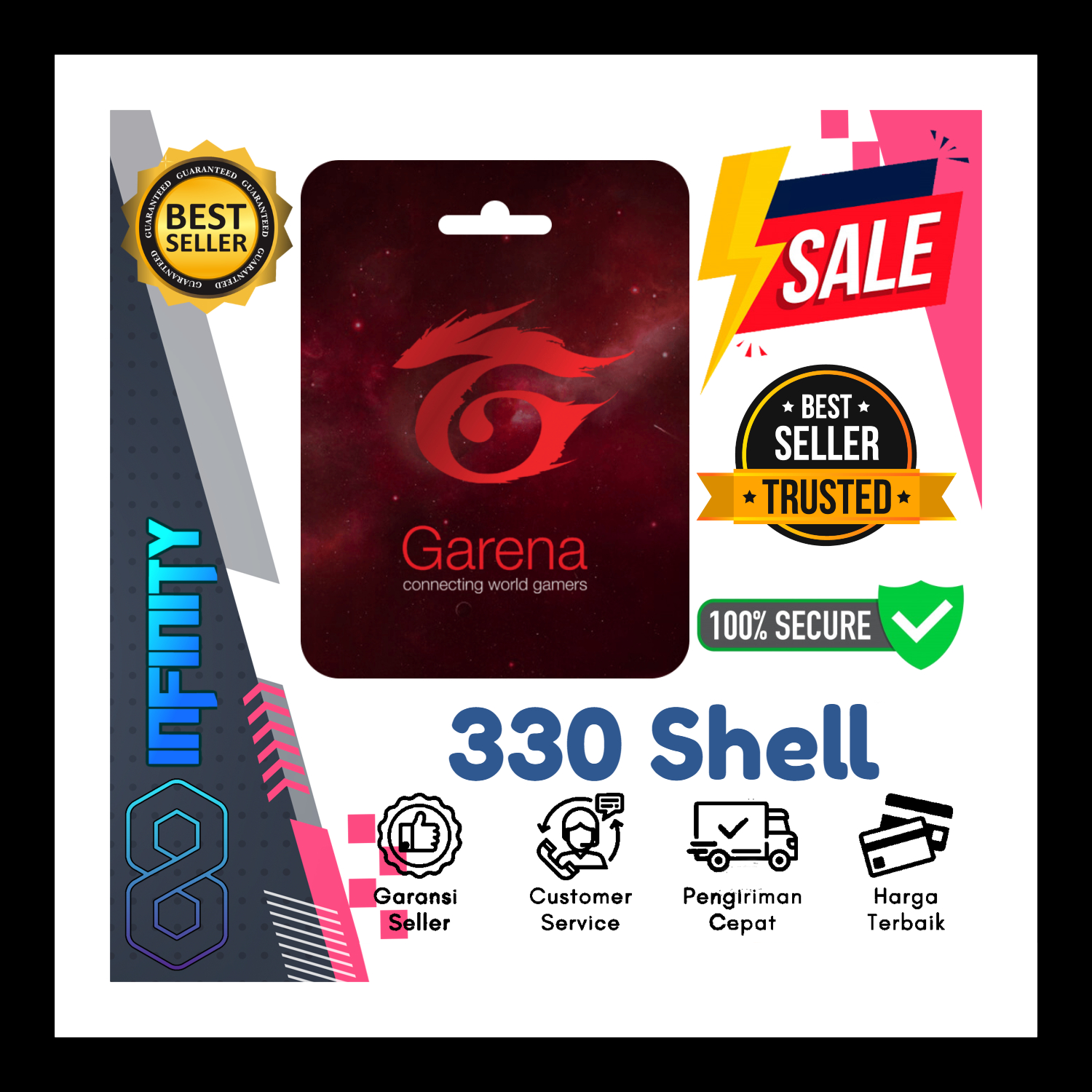 Jual 330 Shells Garena Shell Infinity Gaming | VCGamers