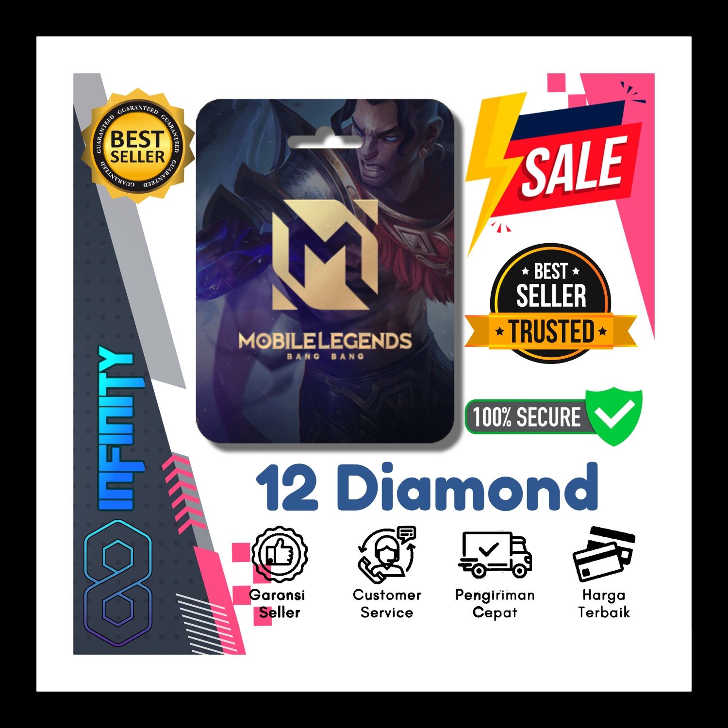 Jual 12 Diamonds Mobile Legends Infinity Gaming | VCGamers