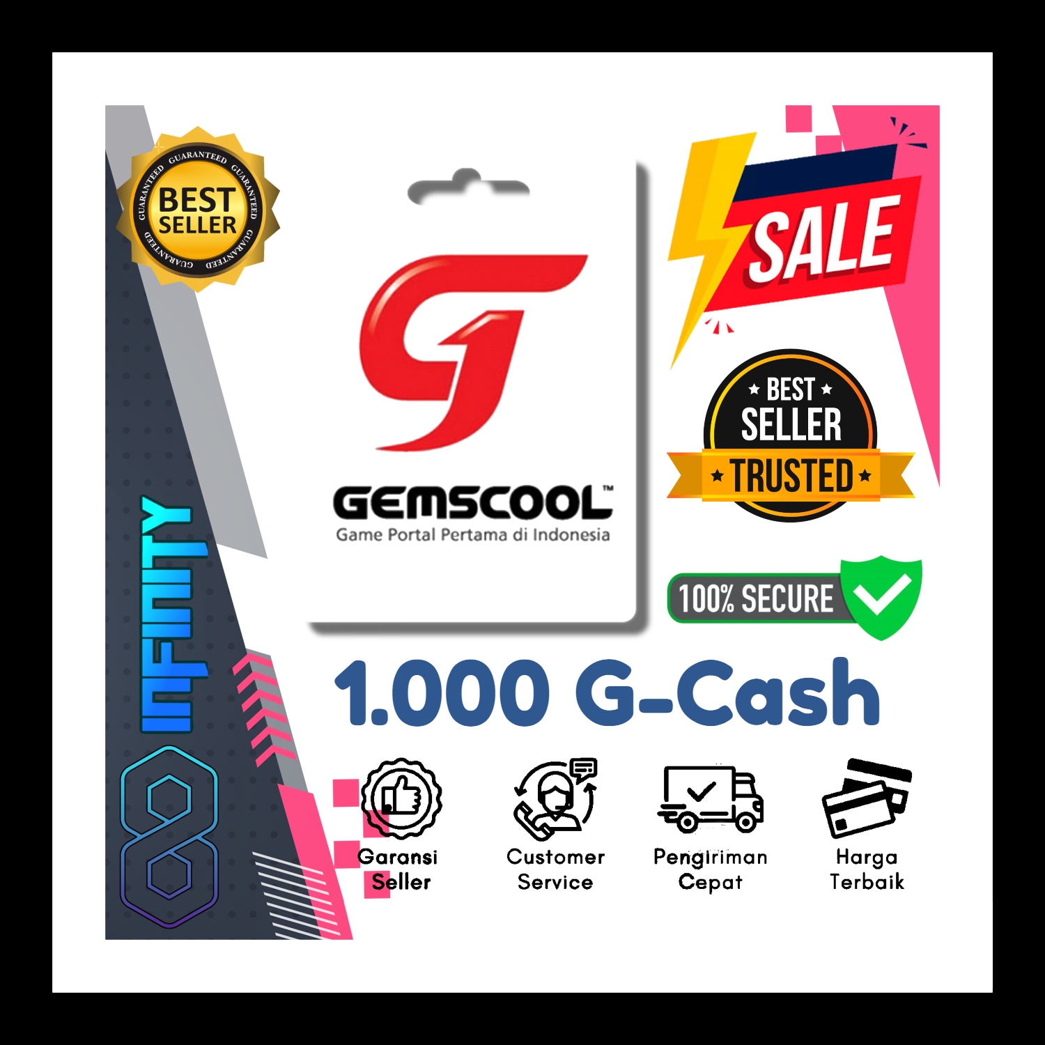 Jual 1.000 GEMSCOOL Infinity Gaming | VCGamers