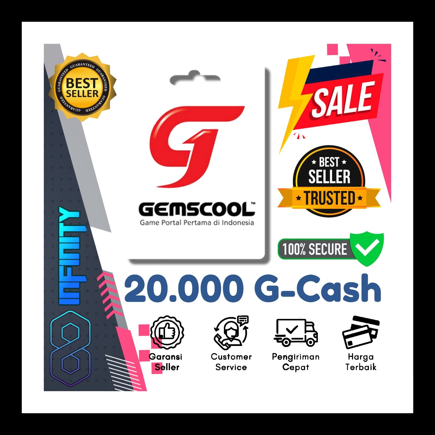 Jual 20.000 GEMSCOOL Infinity Gaming | VCGamers