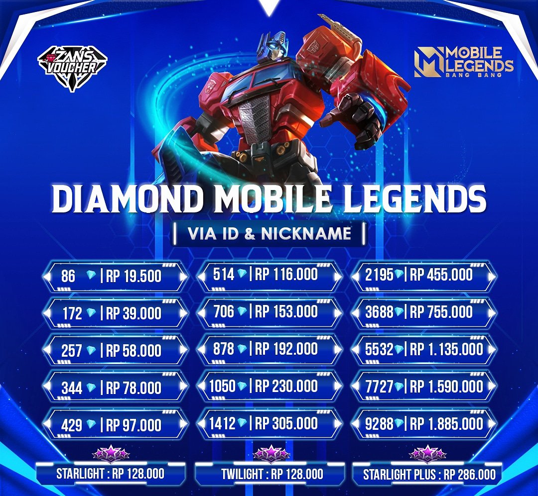 Jual 878 Diamonds Mobile Legends ZANSVOUCHER | VCGamers