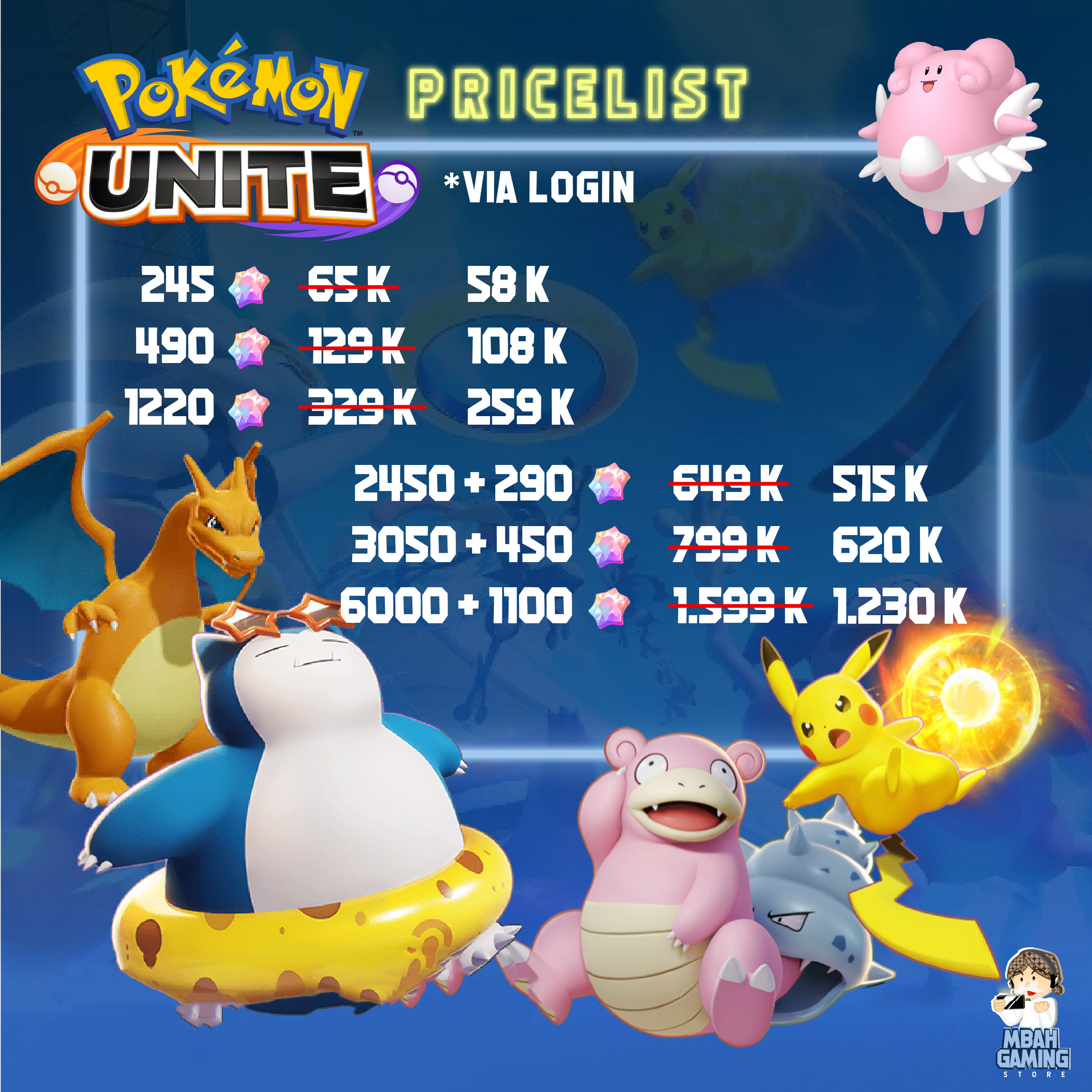 Jual 3050 Bonus 450 Aeos Gems Pokemon Unite Mbah Gaming Store VCGamers