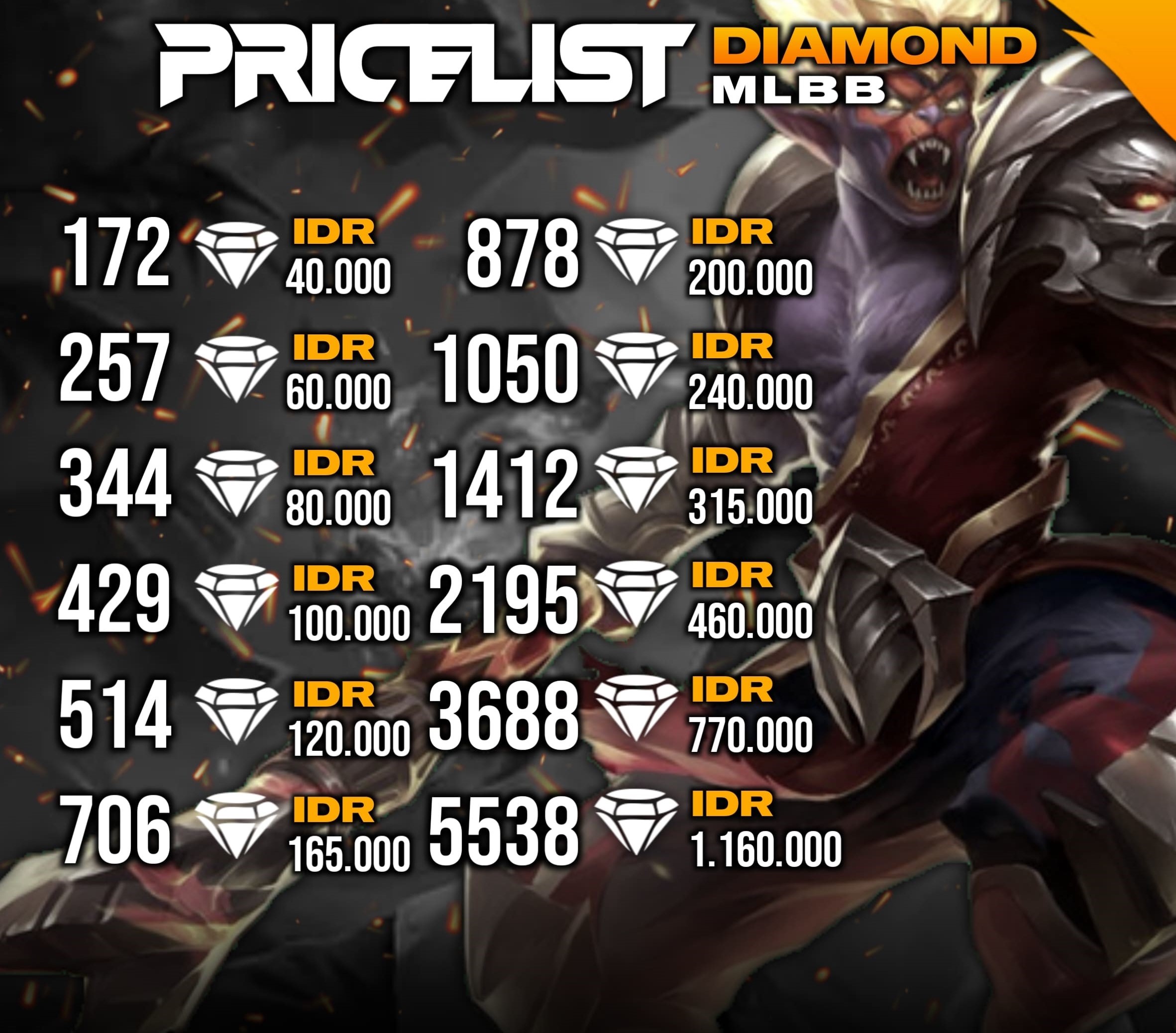 Jual 2194 Diamonds Mobile Legends LORDSTOREEE | VCGamers