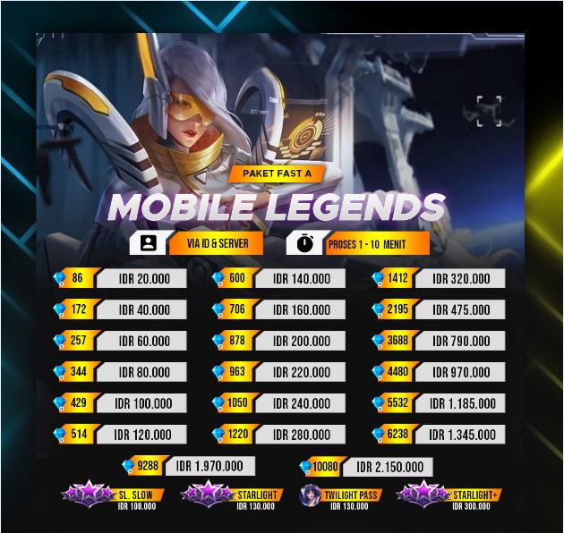 Jual 706 Diamonds Mobile Legends Roger Store IDN | VCGamers