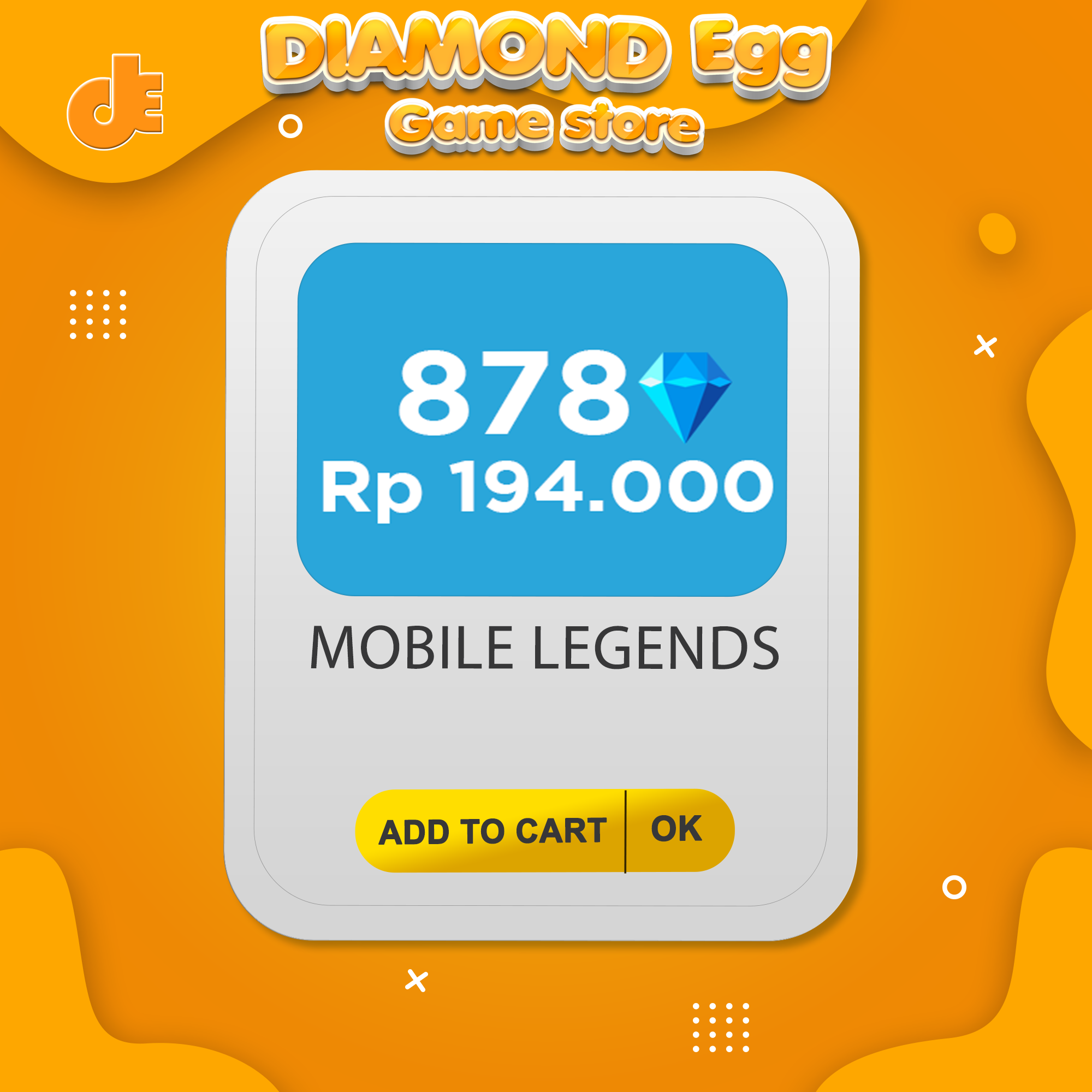 Jual 878 Diamonds Mobile Legends DiamondEgg Gamestore | VCGamers