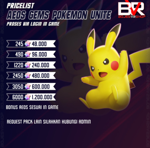 Jual 1220 Aeos Gems (First Time 2x) Pokemon Unite BOJESVRSHOP | VCGamers