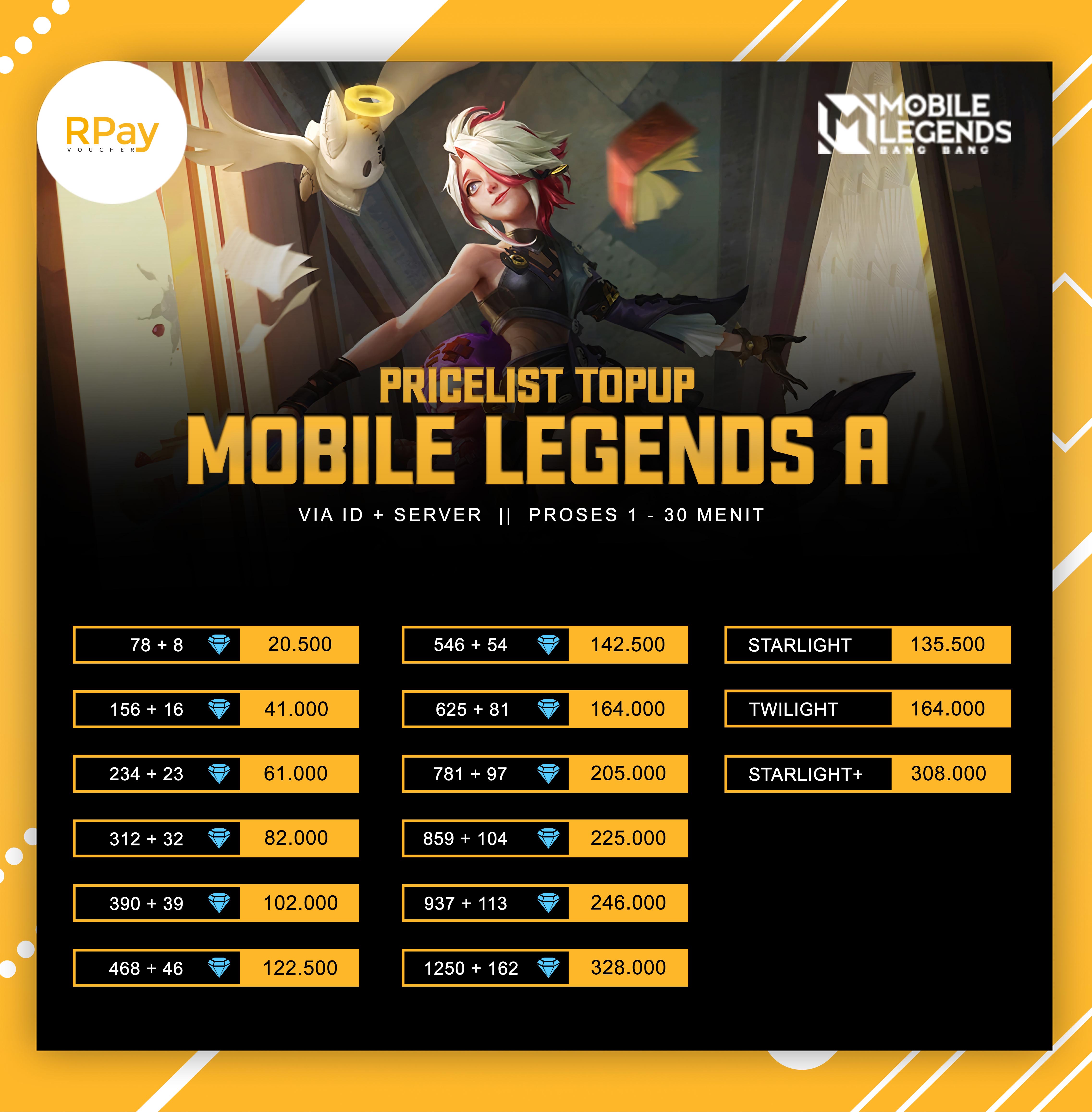 Jual 257 Diamonds Mobile Legends RPay Voucher | VCGamers