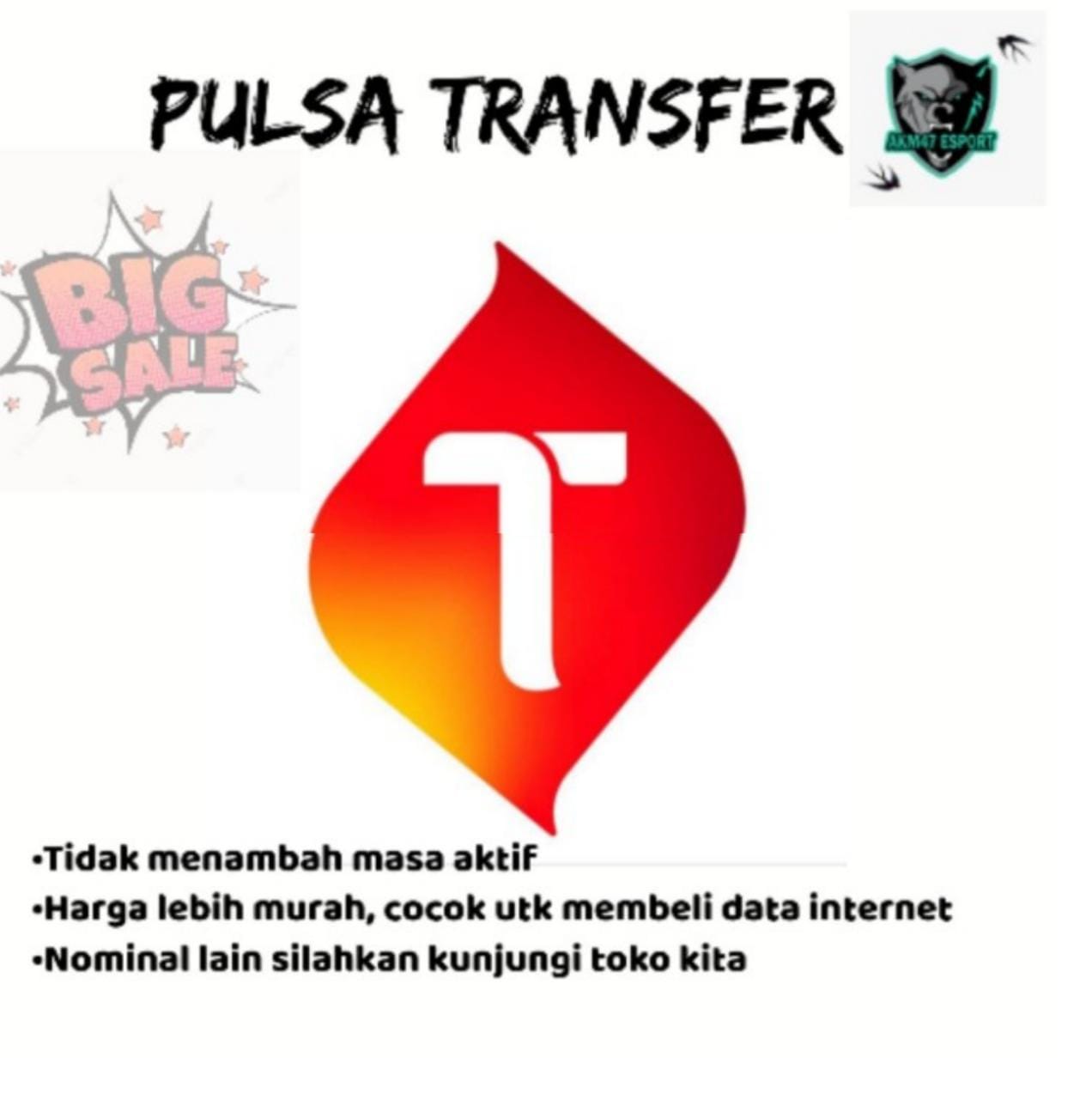 Jual Pulsa Transfer 80.000 Telkomsel Akm47 Store | VCGamers