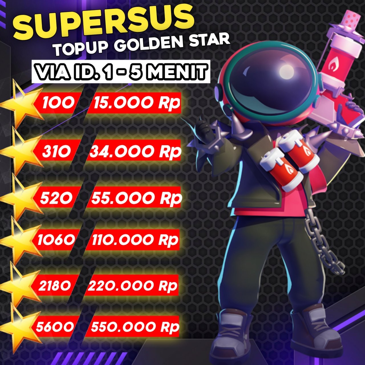 Jual 100 Golden Star Super Sus Nesia Store | VCGamers