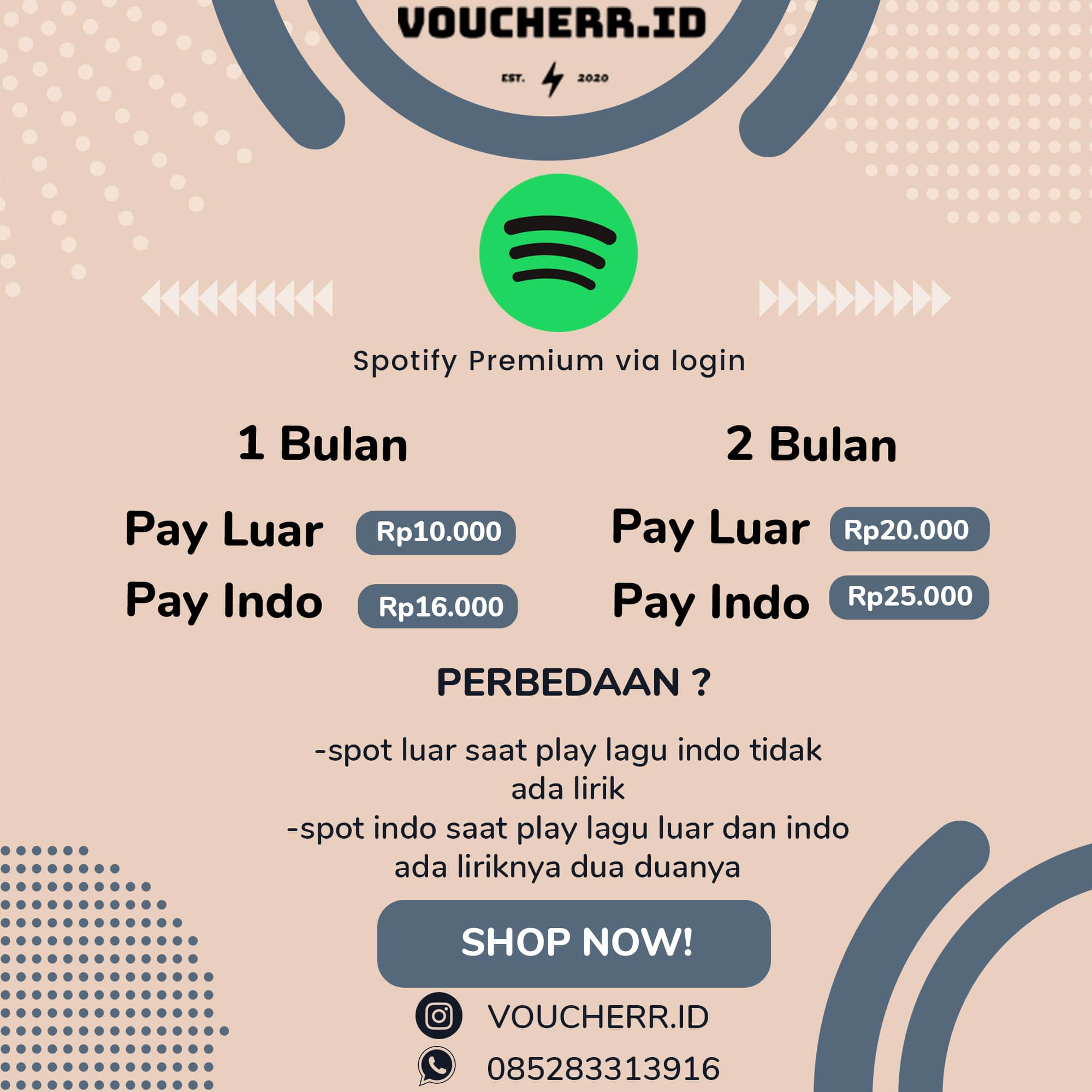 Jual 1 Bulan Spotify Voucherr.id | VCGamers