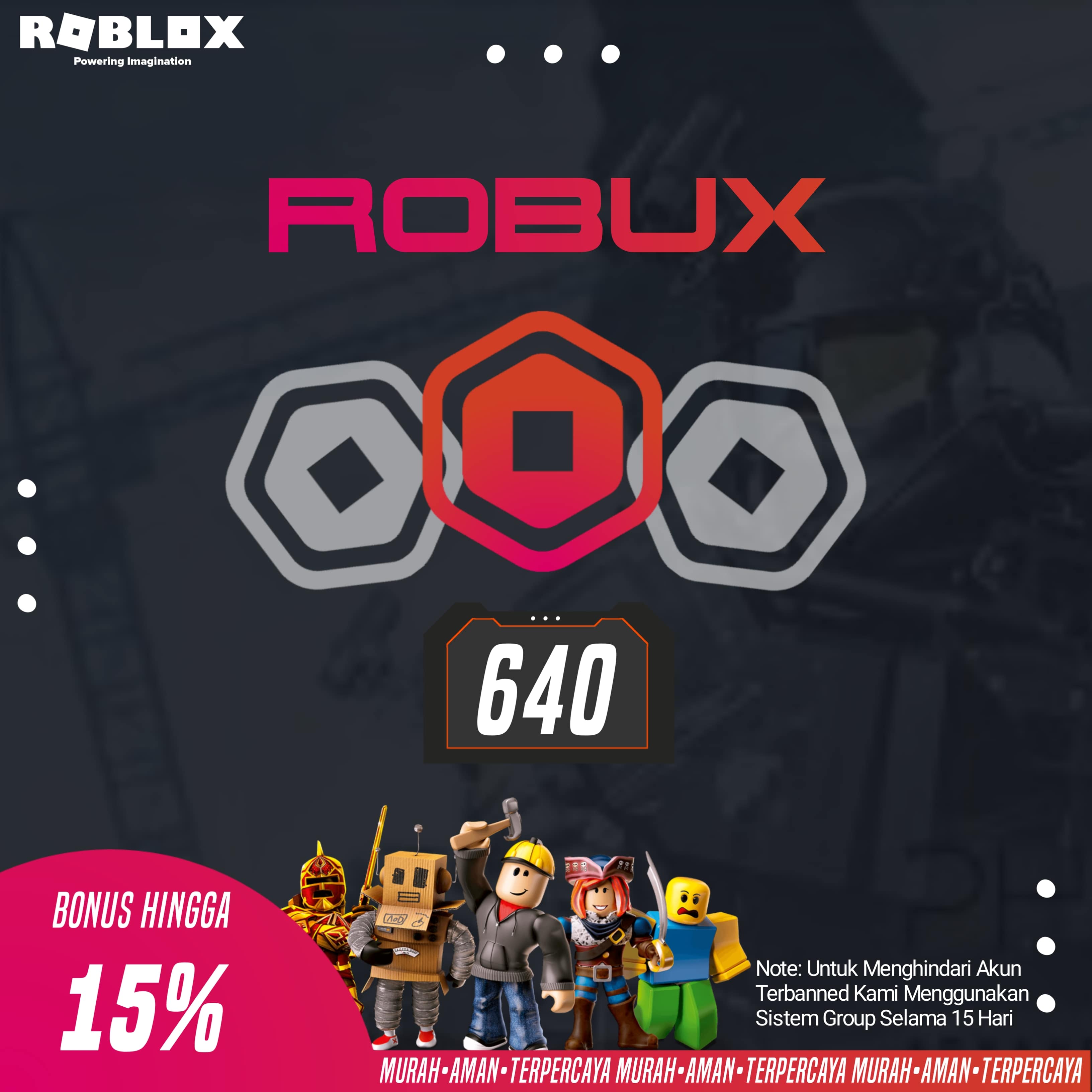 Jual 640 Robux Roblox Asrock Store | VCGamers