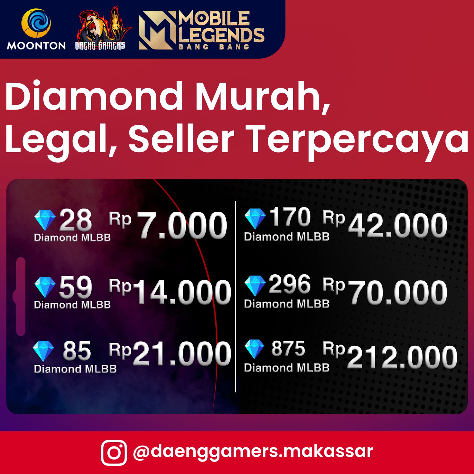 Jual 28 Diamonds Mobile Legends MARCEL GAMING | VCGamers