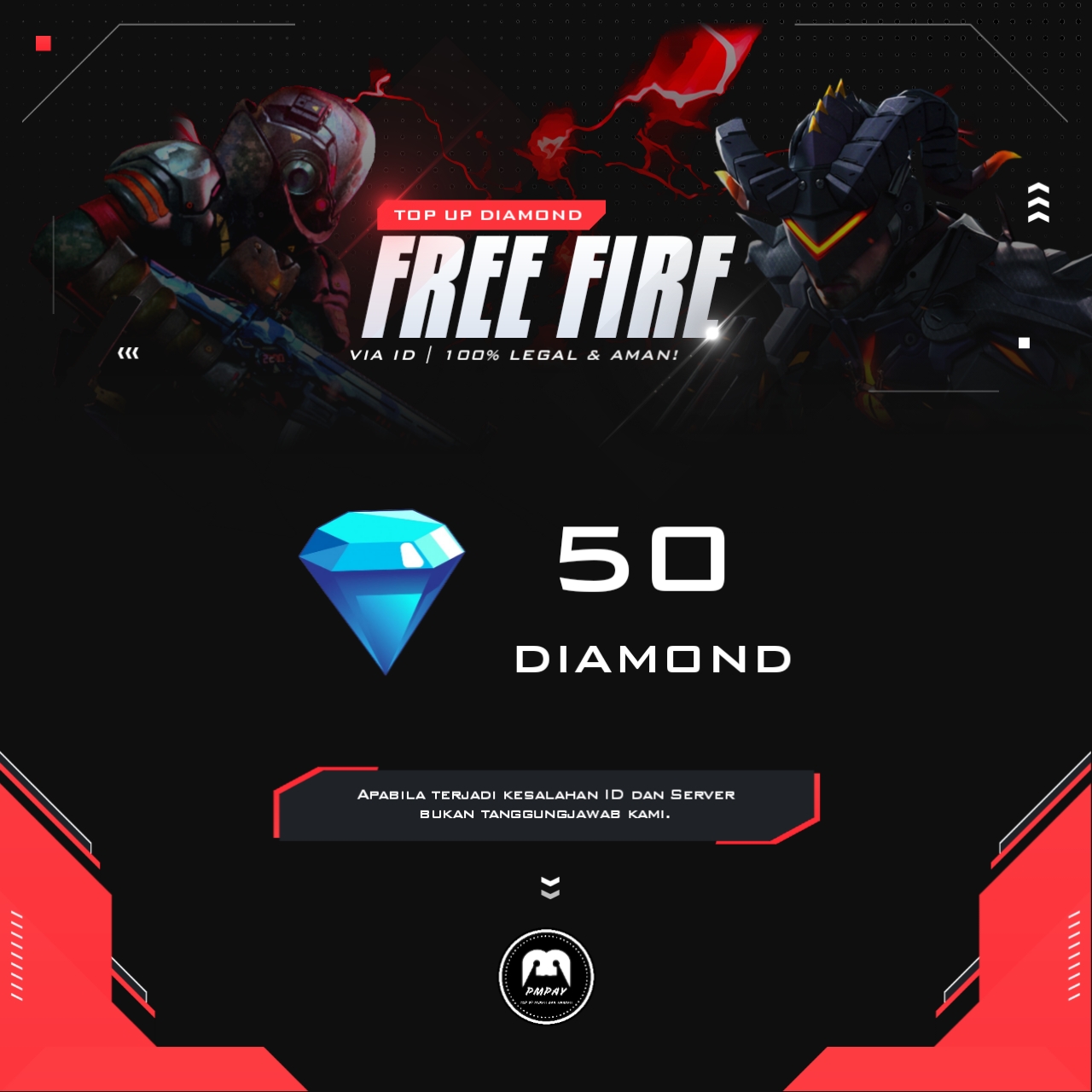 Jual 50 Diamonds Free Fire PMPay | VCGamers