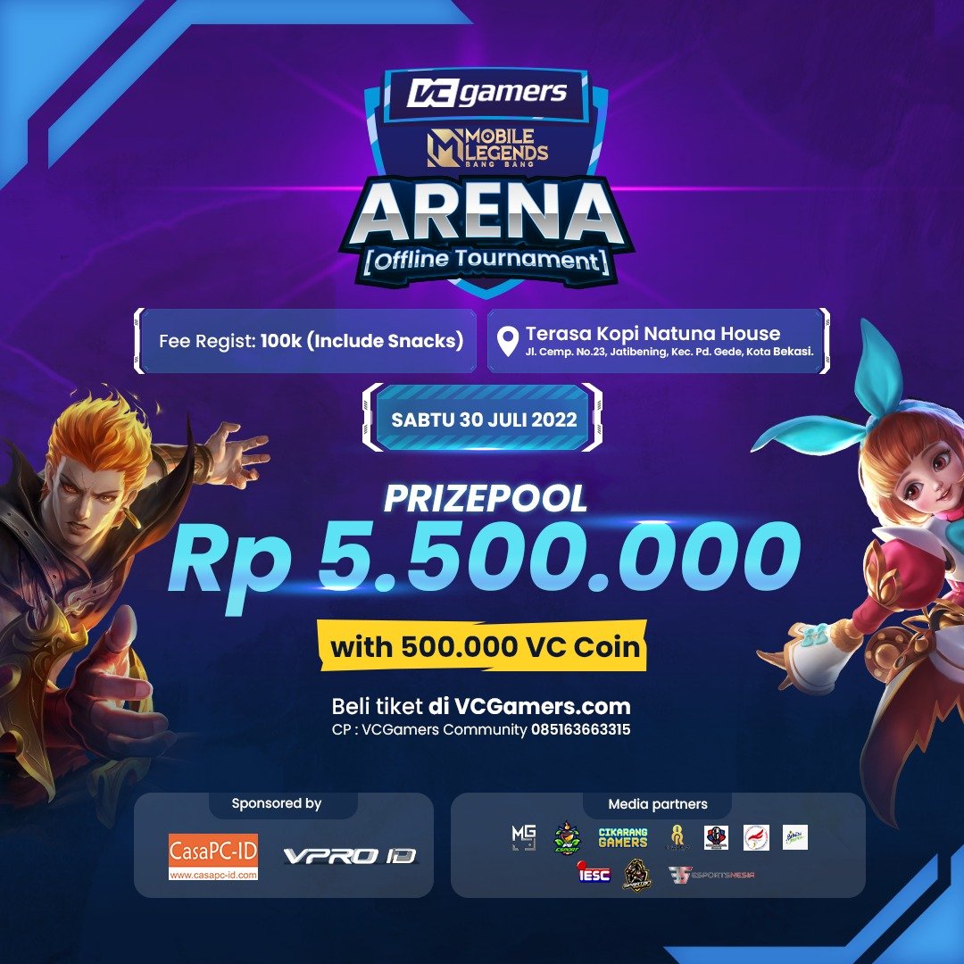 Jual Ticket VCGamers MLBB Arena Event Ticket VCGamers Community | VCGamers