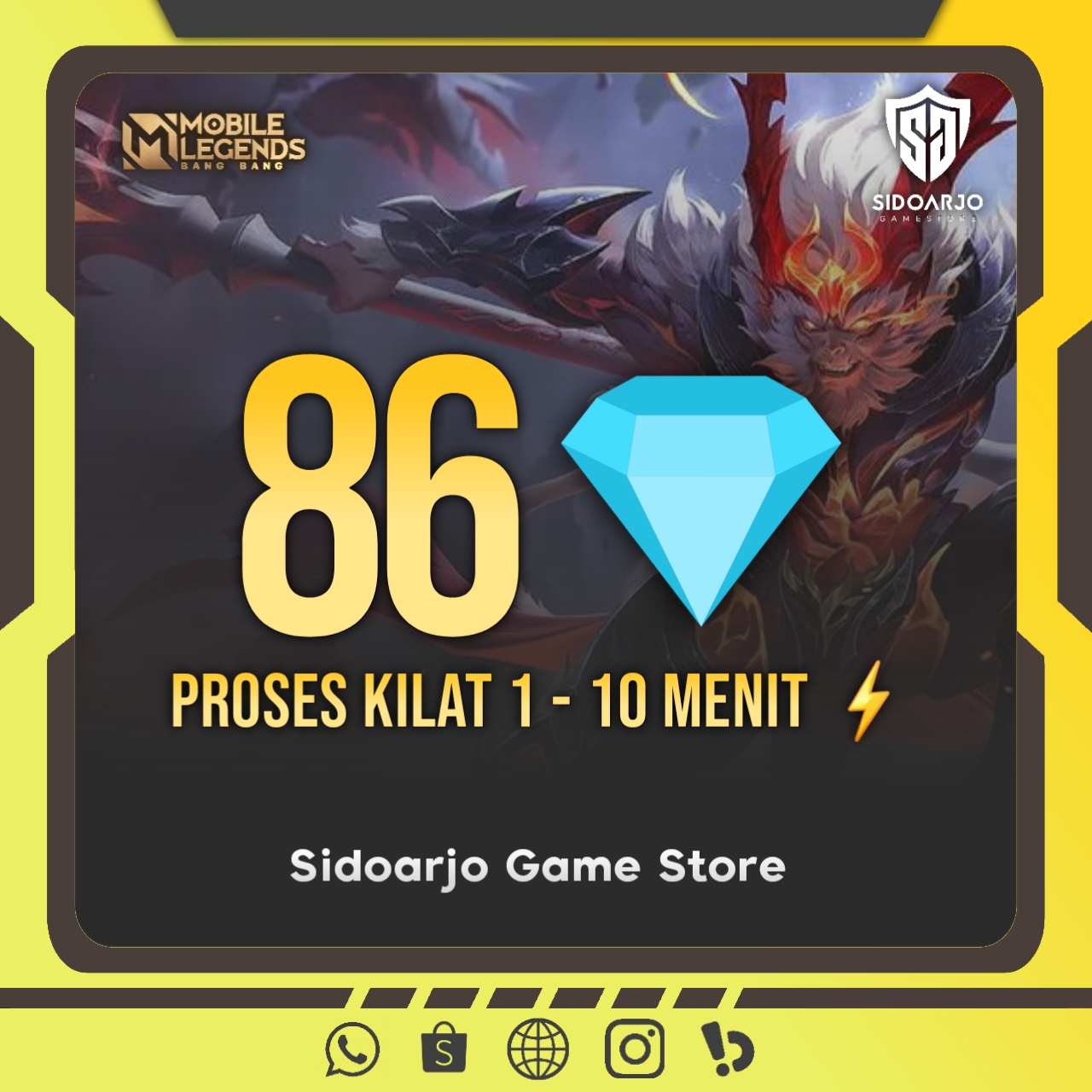 Jual 86 Diamonds Mobile Legends Sidoarjo Game Store | VCGamers