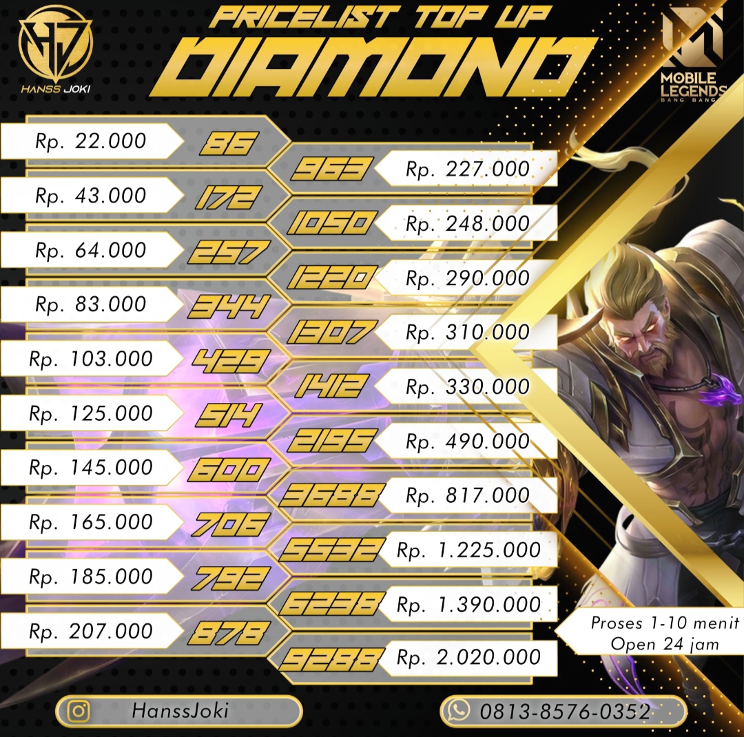 Jual 878 Diamonds Mobile Legends Hanss.Joki | VCGamers