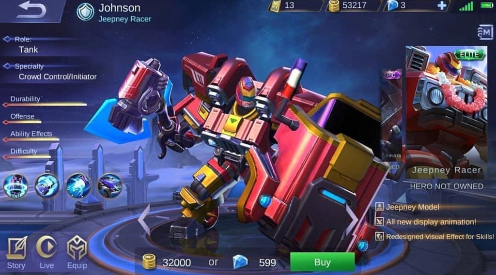 Jual Johnson Jeepney Racer Mobile Legends KALBAR GAME STORE | VCGamers