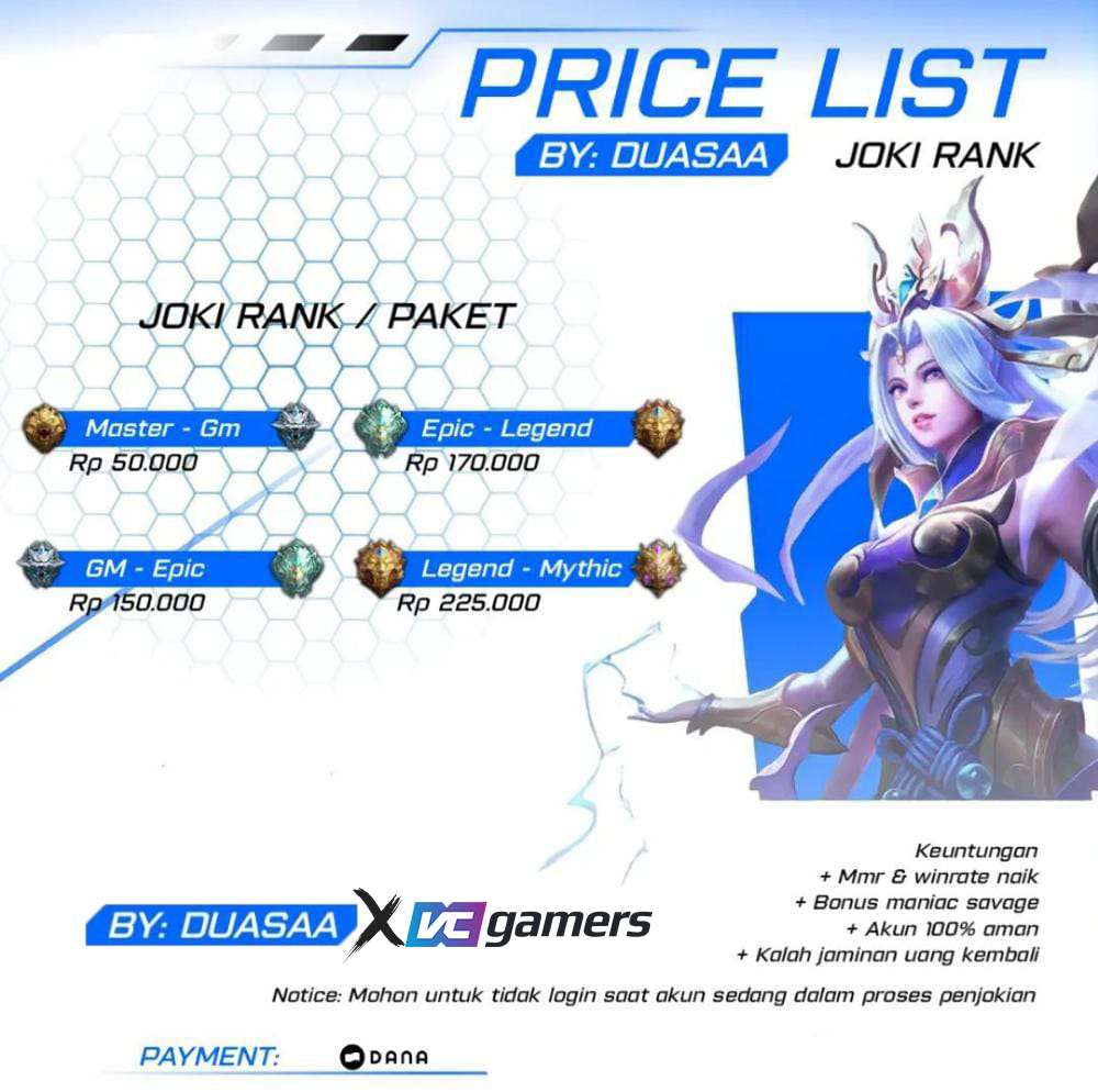 Jual Paket Grandmaster - Epic Mobile Legends Duasaa | VCGamers