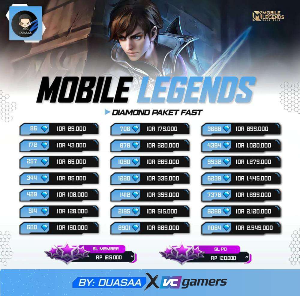 Jual 706 Diamonds Mobile Legends Duasaa | VCGamers